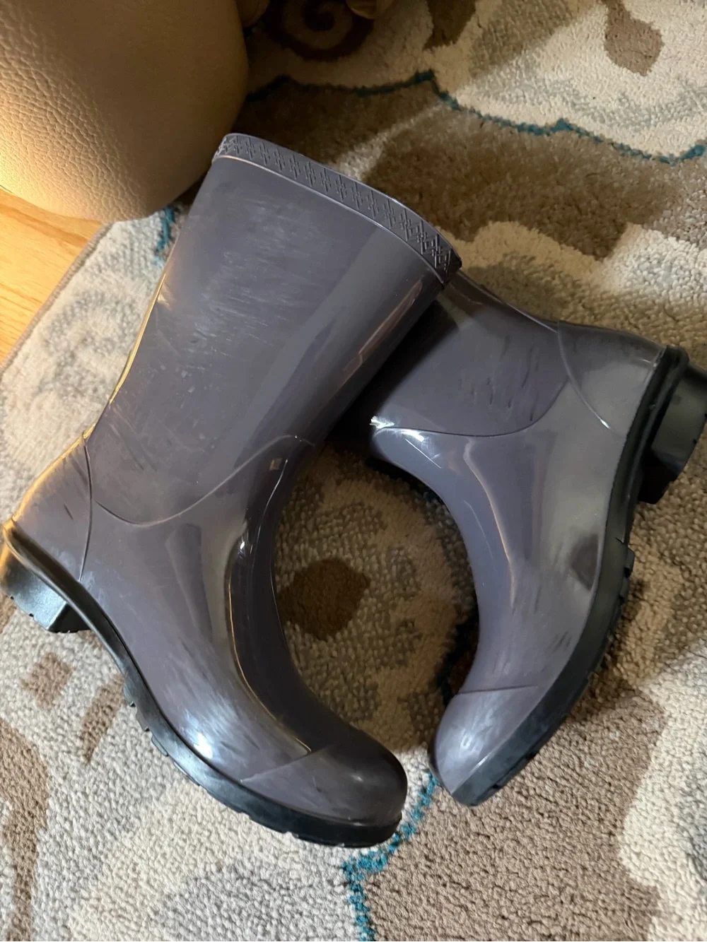 UGG Women's Glossy Slate Gray Rain Boots